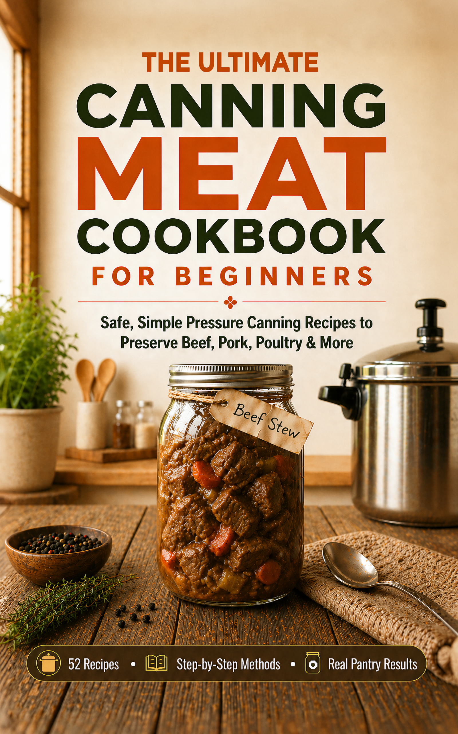 Cover of The Ultimate Canning Meat Cookbook for Beginners